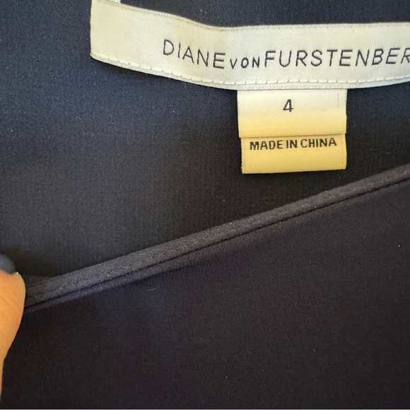 Diane von Furstenberg Navy Dress Size 4 - Picture 2 of 6